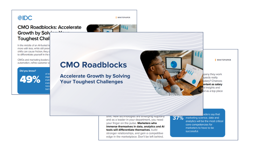 Preview of the white paper, CMO Roadblocks.