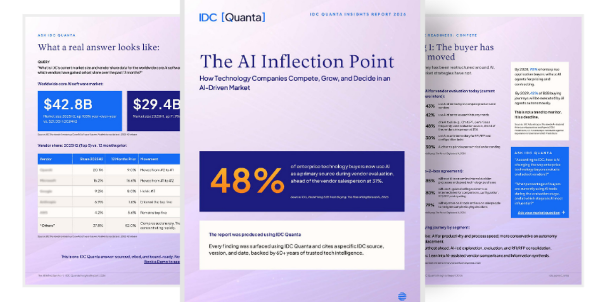 New IDC research on how AI is reshaping the way tech companies compete, grow, and decide.
