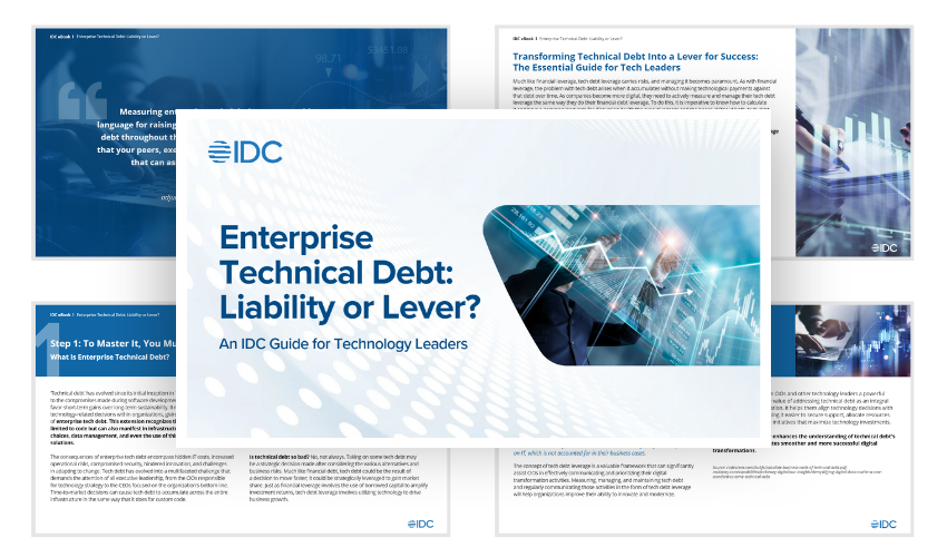 Preview the Guide, Enterprise Technical Debt: Liability or Lever.